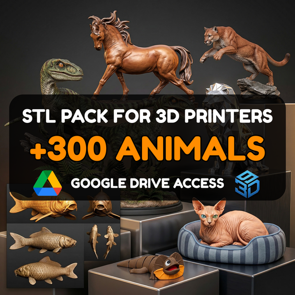 Animal STL Pack – 300+ High-Detail Wildlife & Creature Models For 3D Printers | Commercial License