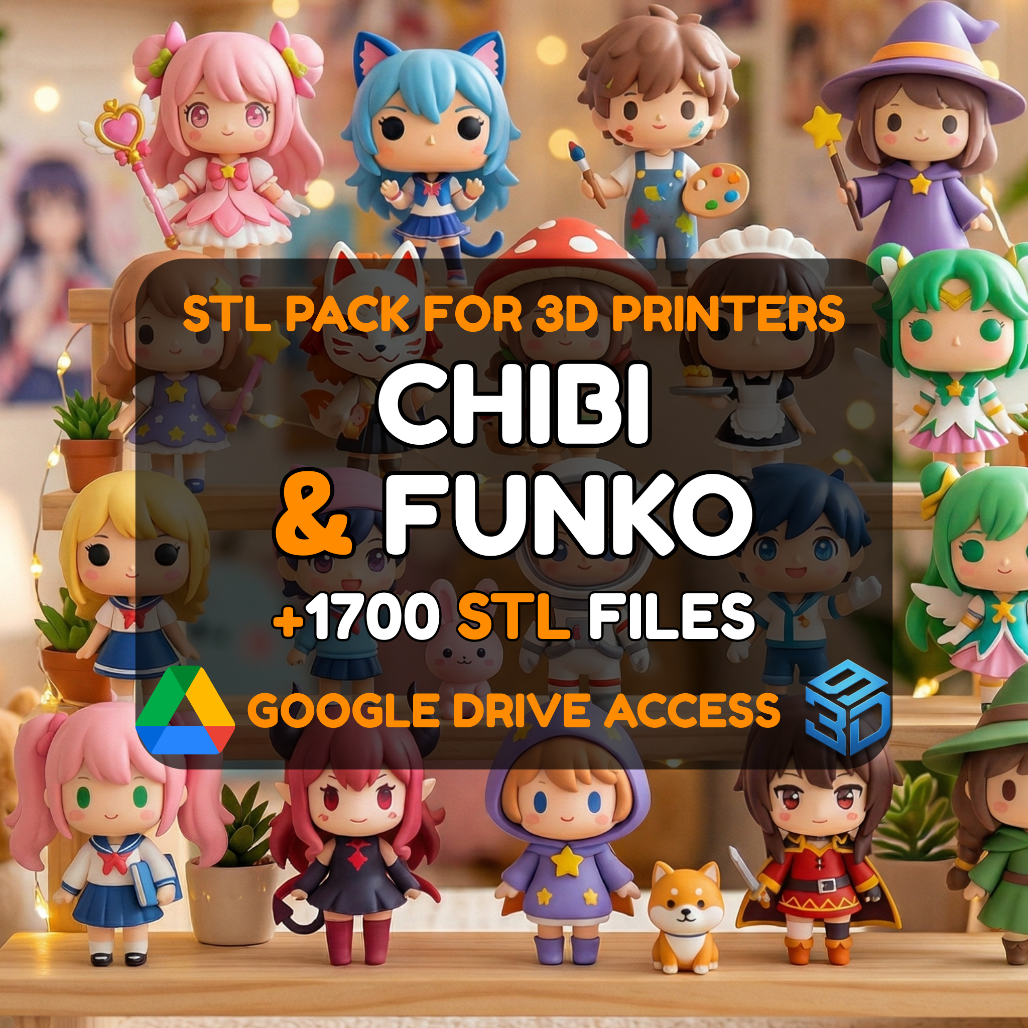 Chibi & Pop Figure STL Pack – 1,700+ Stylized Big-Head Character Models For 3D Printers