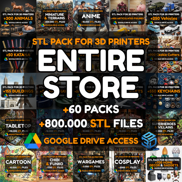 Entire Store STL Pack – 800,000+ Files | 15 TB | 60+ Categories | Full Lifetime Access