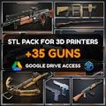 Prop Gun STL Pack – 35+ Decorative Firearm Models For 3D Printers | Commercial License