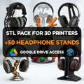 Headphone Stand STL Pack – 50+ Desk & Gaming Decor Models For 3D Printers | Commercial License
