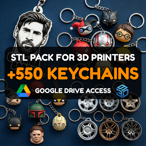 Keychain STL Pack – 550+ Pocket-Sized Gift & Accessory Models For 3D Printers