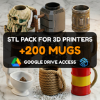 Mug & Stein STL Pack – 200+ Fantasy & Viking Drinkware Models For 3D Printers | Commercial License