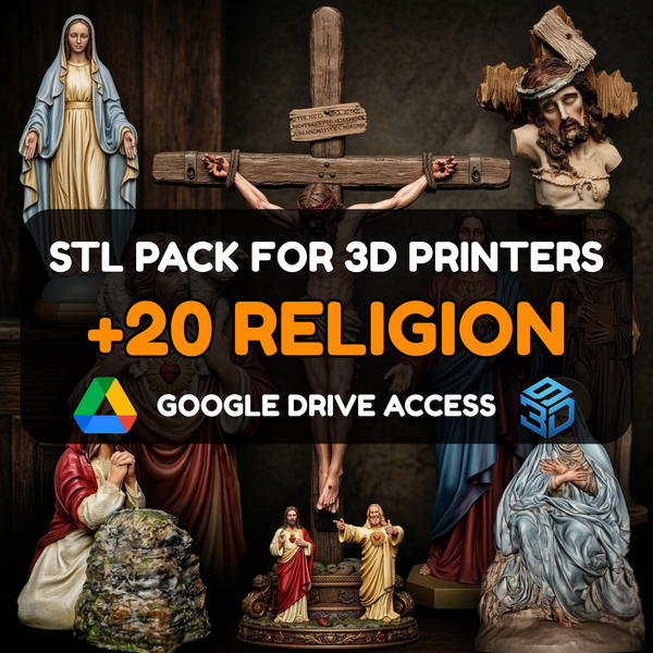 Religious STL Pack – 20+ Devotional Figures & Sacred Art Models For 3D Printers | Commercial License