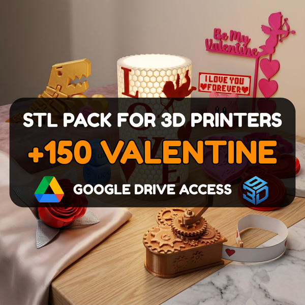 Valentine's Day STL Pack – 150+ Romantic Gift & Decor Models For 3D Printers | Commercial License